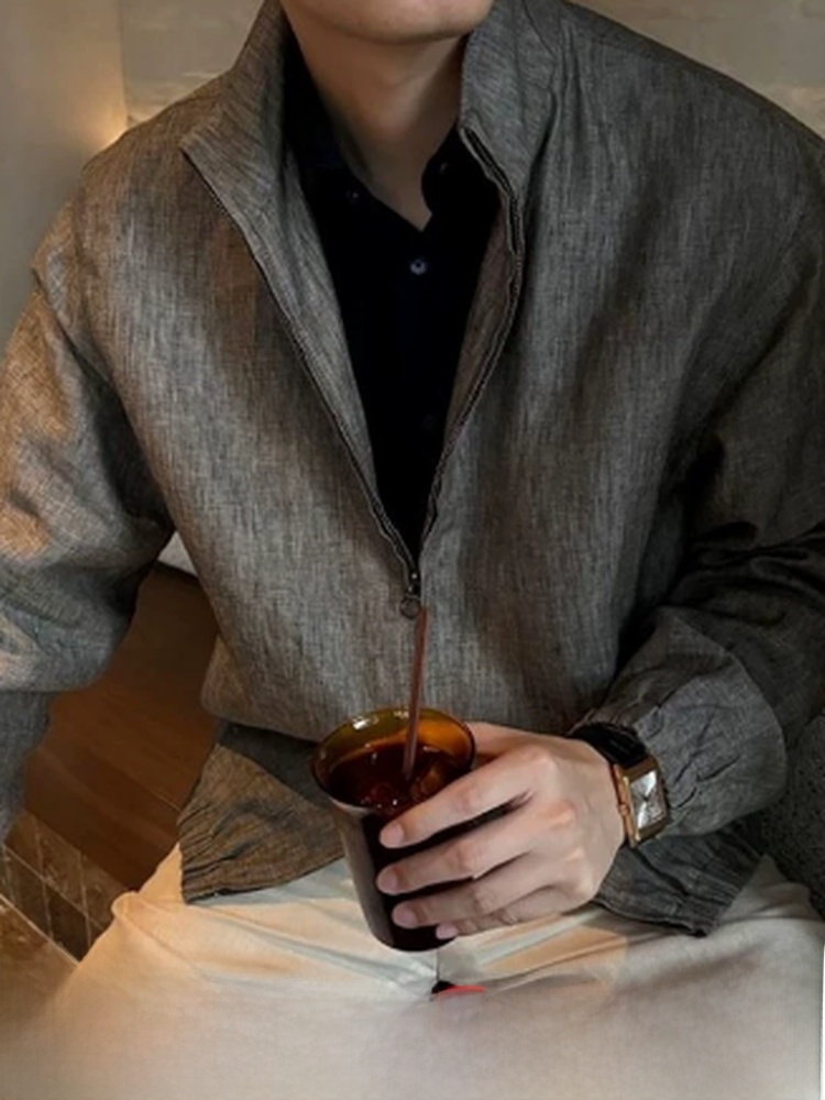 Jackets - İtalyan Lüks Keten Erkek Minimalist Şık