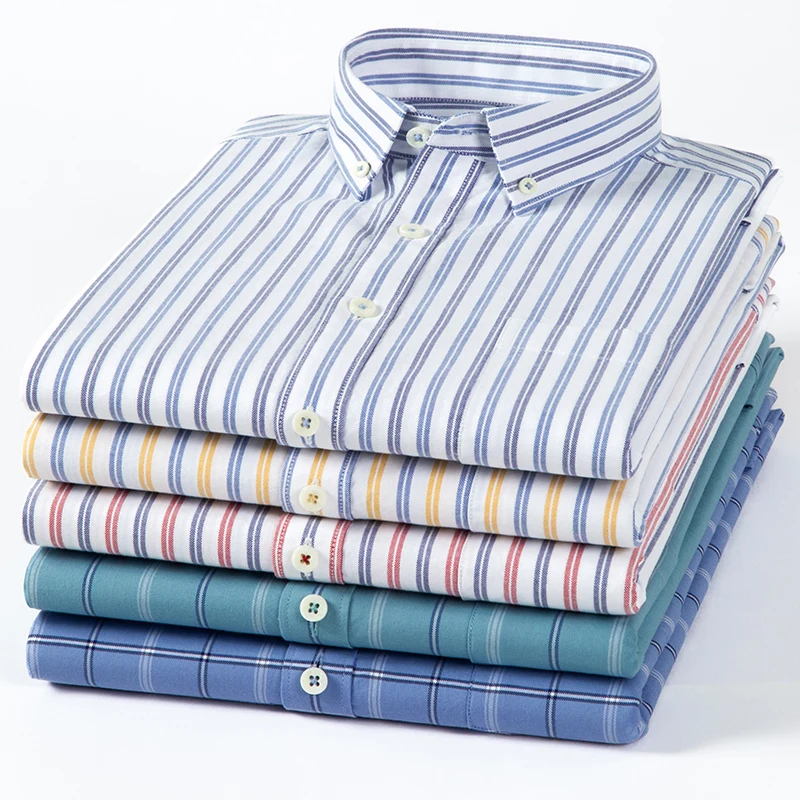 Oxford Cotton Casual Shirt Business - 2023 yeni saf pamuk Oxford erkekler