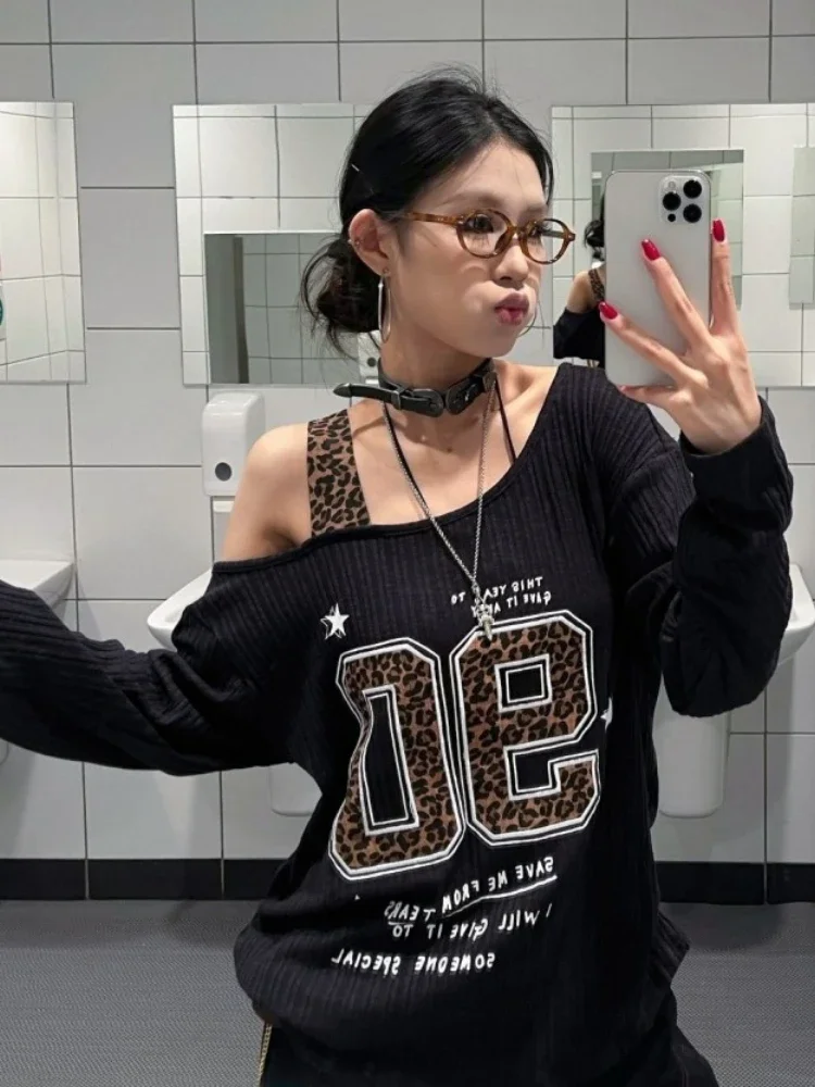 Y2K Patchwork Leopar Desenli T - T-Shirts incelemesi ve fiyatı