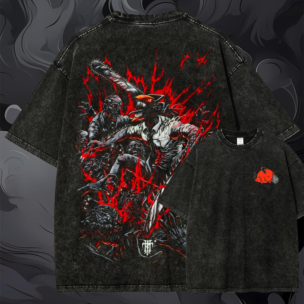 Büyük boy Testere Adam Grafik  - Acid Wash Vintage Graphic T Shirt incelemesi ve fiyatı