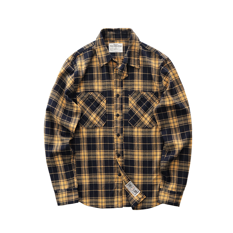 Sonbahar Yeni Japon Retro 300g - Flannel Plaid Shirt Heavy Weight incelemesi ve fiyatı