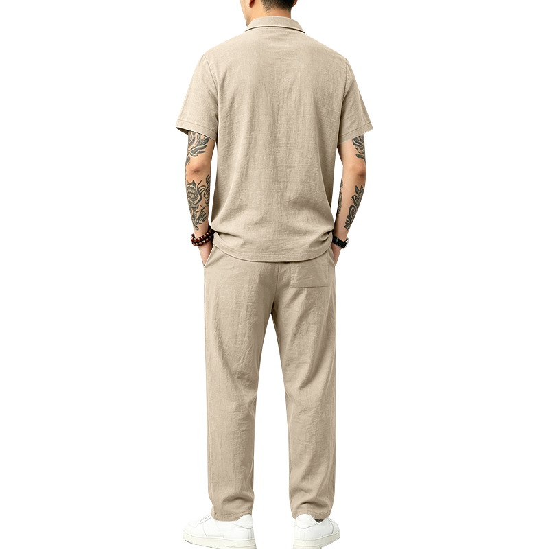 Erkek 2 Parça Polo Takımı Kısa - Mens Linen Shirt Long Sleeve incelemesi ve fiyatı